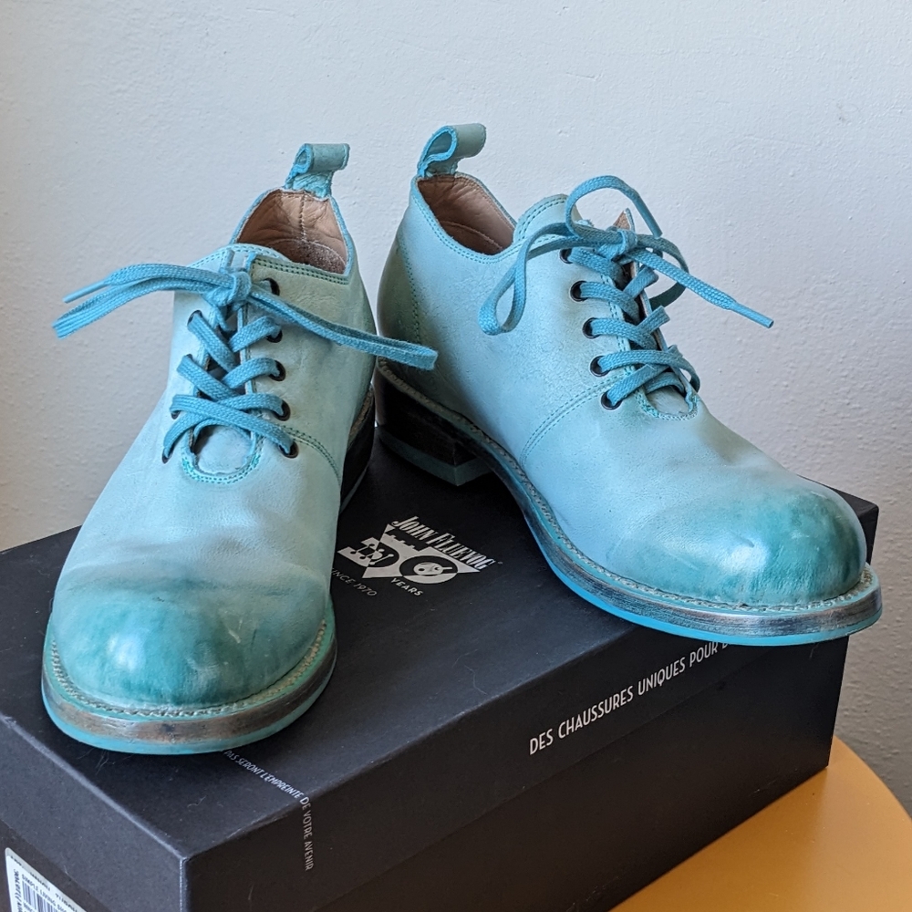 Turquoise John Fluevog shoes size 8